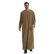 Muslim Men Kaftan Saudi Dishdasha Thobe Jubba Thoub Abaya Dubai Dress Long Robe