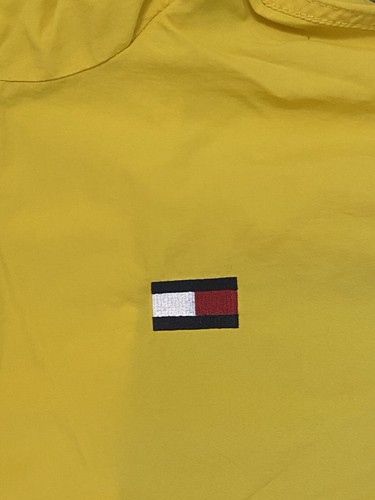 Tommy Hilfiger 1/4 zipped windbreaker water wind resistant size S unisex Yellow - Picture 3 of 13