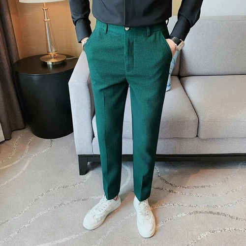 Business Casual Suit Pants For Men Clothing Fit Formal Wear Trousers 36 - Imagen 2 de 30