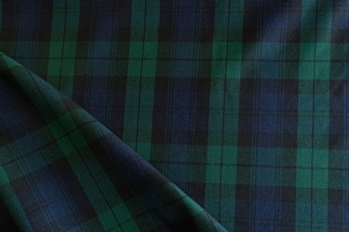 Maxwell Strathspey blue and green plaid fabric remnant 1.5 yards - Picture 6 of 6
