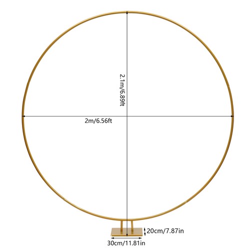Dia 2m Round Hoop Balloon Arch Backdrop Flower Display Stand Frame Wedding Gold - Bild 4 von 9