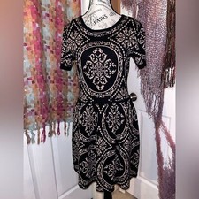 Romeo and Juliet Lightweight Short Sleeved Black & White Midi Sweater Dress