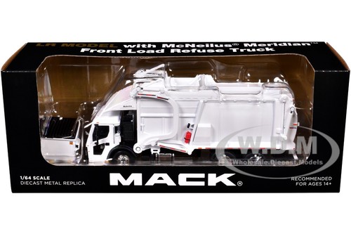 MACK LR GARBAGE TRUCK FRONT LOADER & BIN WHITE 1/64 DIECAST FIRST GEAR 60-1795 - Picture 6 of 6
