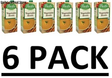 6 PACK- Pacific Foods Organic Vegetable Broth Low Sodium 32 fl oz FRESH