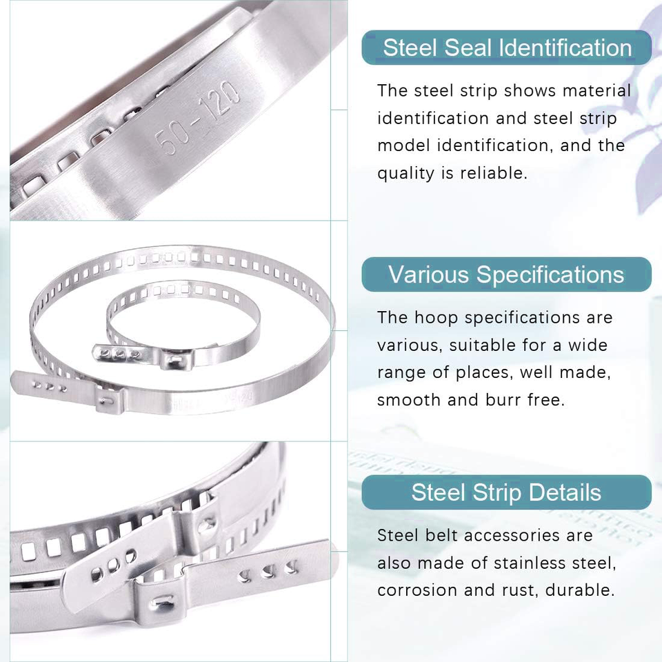 Car Drive Shaft Axle Boot CV Joint Boot Clamps Adjustable Stainless Steel Clip E - Foto 12