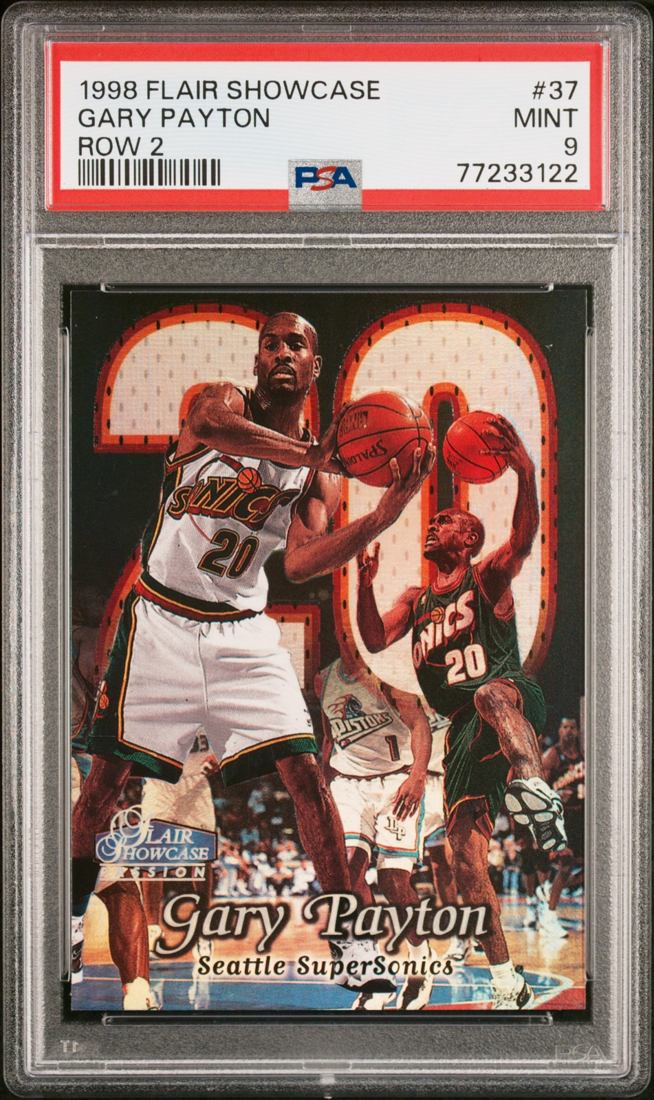 1998 FLAIR SHOWCASE ROW 2 #37 GARY PAYTON PSA 9