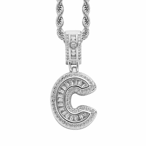 Collana lettera alfabeto uomo donna hip hop ottone ghiacciato gioielli A9368 - Foto 18 di 64
