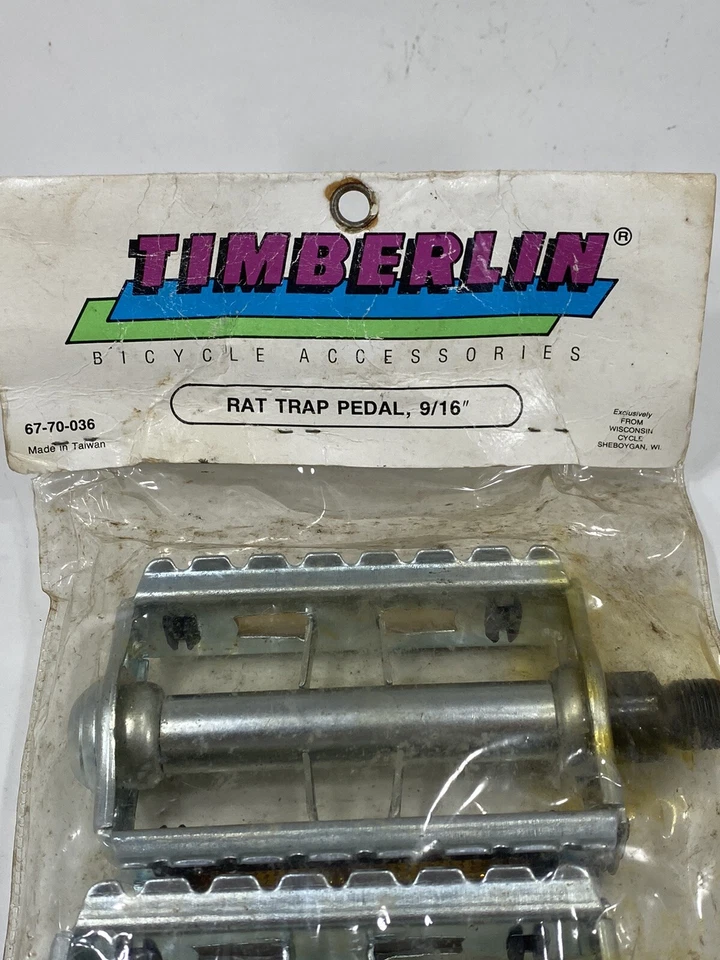 Vintage Timberlin Rat Trap Bicycle Pedals 9/16” NOS Wisconsin Cycle 1980’s BMX - Image 2 of 4
