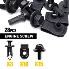 Engine Splash Shield Body Bolts Screws Fender Bumper Clip Rivet kit (28 in 1) EA