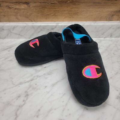 Women's sz 10 M Champion Slippers Black Slingback Shoes Slip-On