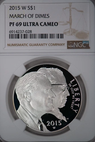 2015 W March of Dimes Commemorative Silver Dollar PF 69 ULTRA CAMEO NGC