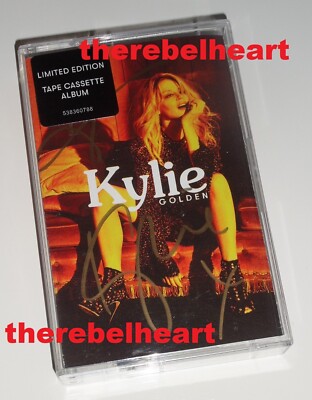 KYLIE MINOGUE signed Golden Cassette LIMITED EDITION handsigniert YELLOW SPOOLS