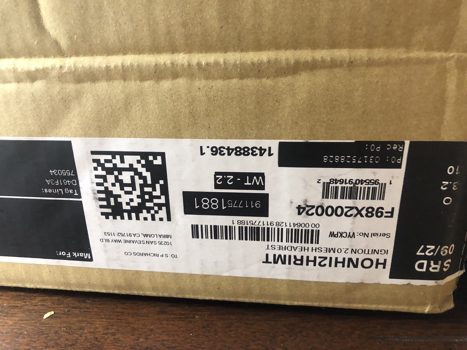 HON Ignition 2.0 Mid-back Black Task Chair MESH HEADREST ONLY New in Box