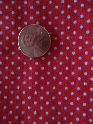 1/2 yd~ Vintage Red White mini Dot Cotton Fabric~Doll ~  