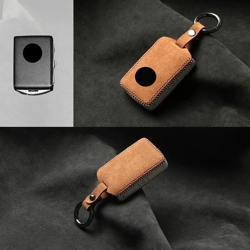 Suede Leather Car Key Case Cover For Volvo XC40 XC60 XC70 S60 S80 XC90 S90 V90 — 第 4/4 张图片