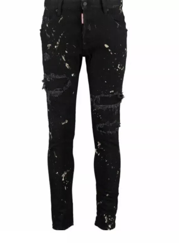 パンツ DSQUARED 2 Damage Long Painter Pants DSQUARED 2 Damage Long Painter Pants Dsquared2 Black