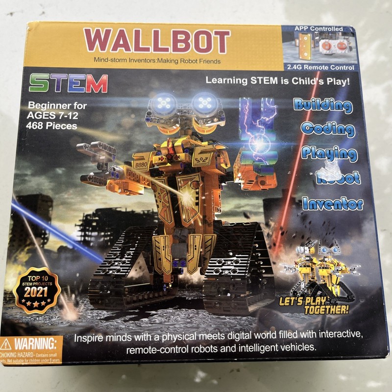 WALLBOT STEM Robot Building Kit – 468 Pieces – App & Remote Controlled