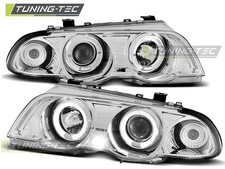 LED Angel Eyes Scheinwerfer für BMW 3er E46 98-01 chrom Set