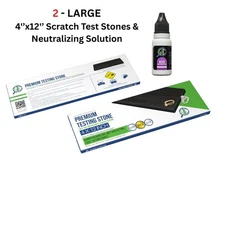 Large 4x12 Scratch Stone & Neutralizer for Gold Silver Platinum Test Kit
