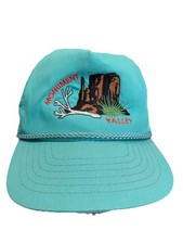 Vintage Monument Valley Rope Hat Teal Snapback Southwest Desert Cap