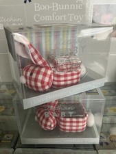 New Stephan Baby Boo-Bunnie Plaid Red Plush Comfort Toy w/ Boo Cube Soothing