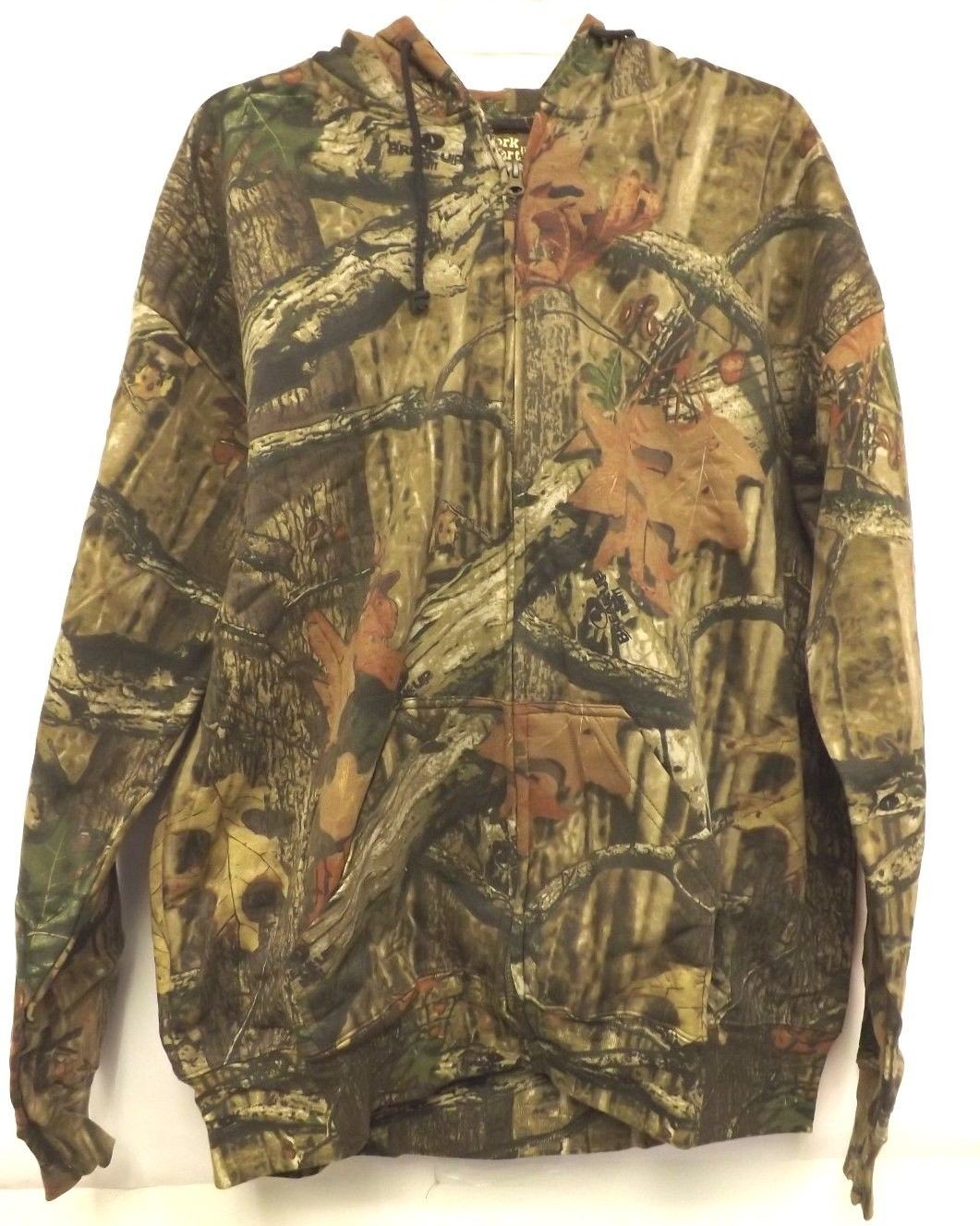 NEW Mossy Oak Breakup Inifinity Camouflage Men's Zip Up Light Fleece Hoodie S