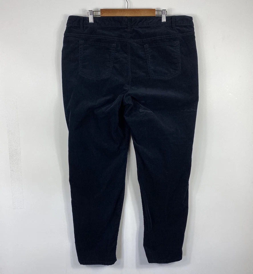 Pantalones de pana Coldwater Creek talla 20 Pinwale elásticos pierna recta azul marino Foto 2 de 4