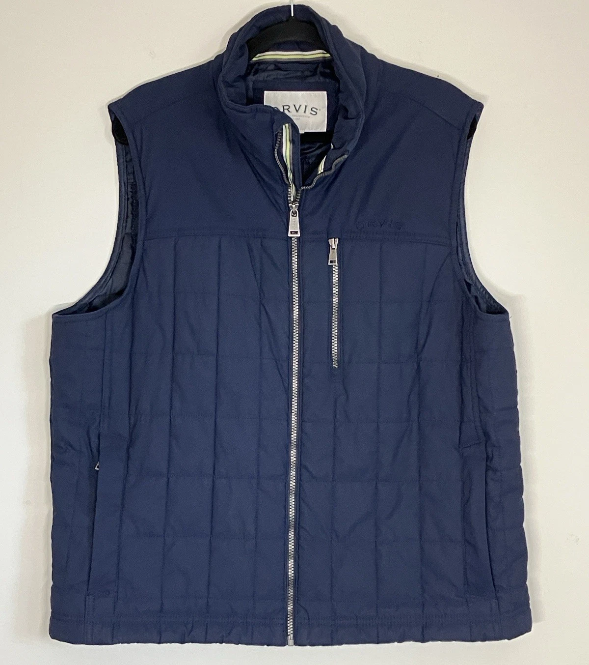Orvis Classic Collection Men's Quilted Full-Zip Insulated Vest in Navy Blue L