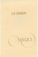 Maurice French Restaurant Le Diner Menu Hotel Parker Meridien New York 