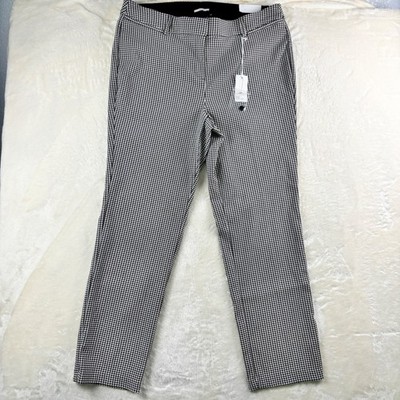 Lane Bryant Allie Pants 20R Straight Houndstooth Sexy Stretch Black White NWT