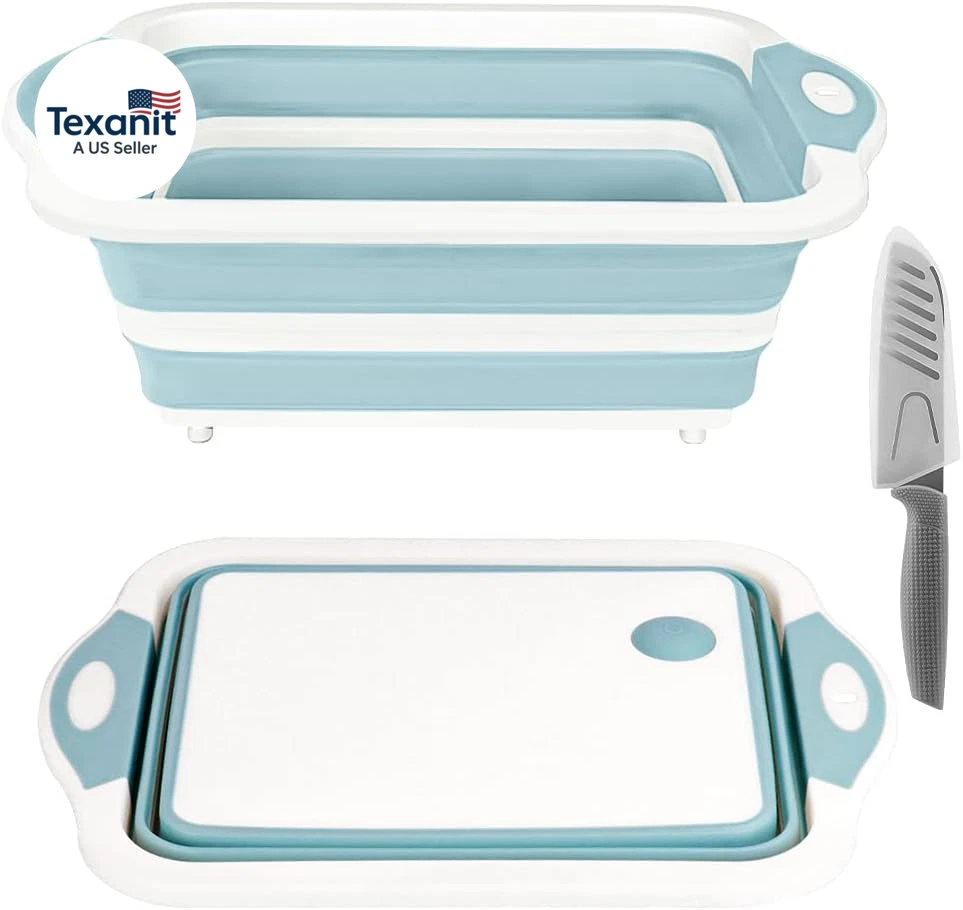 Collapsible Cutting Board, Foldable Chopping Board with Colander, Multifunctiona