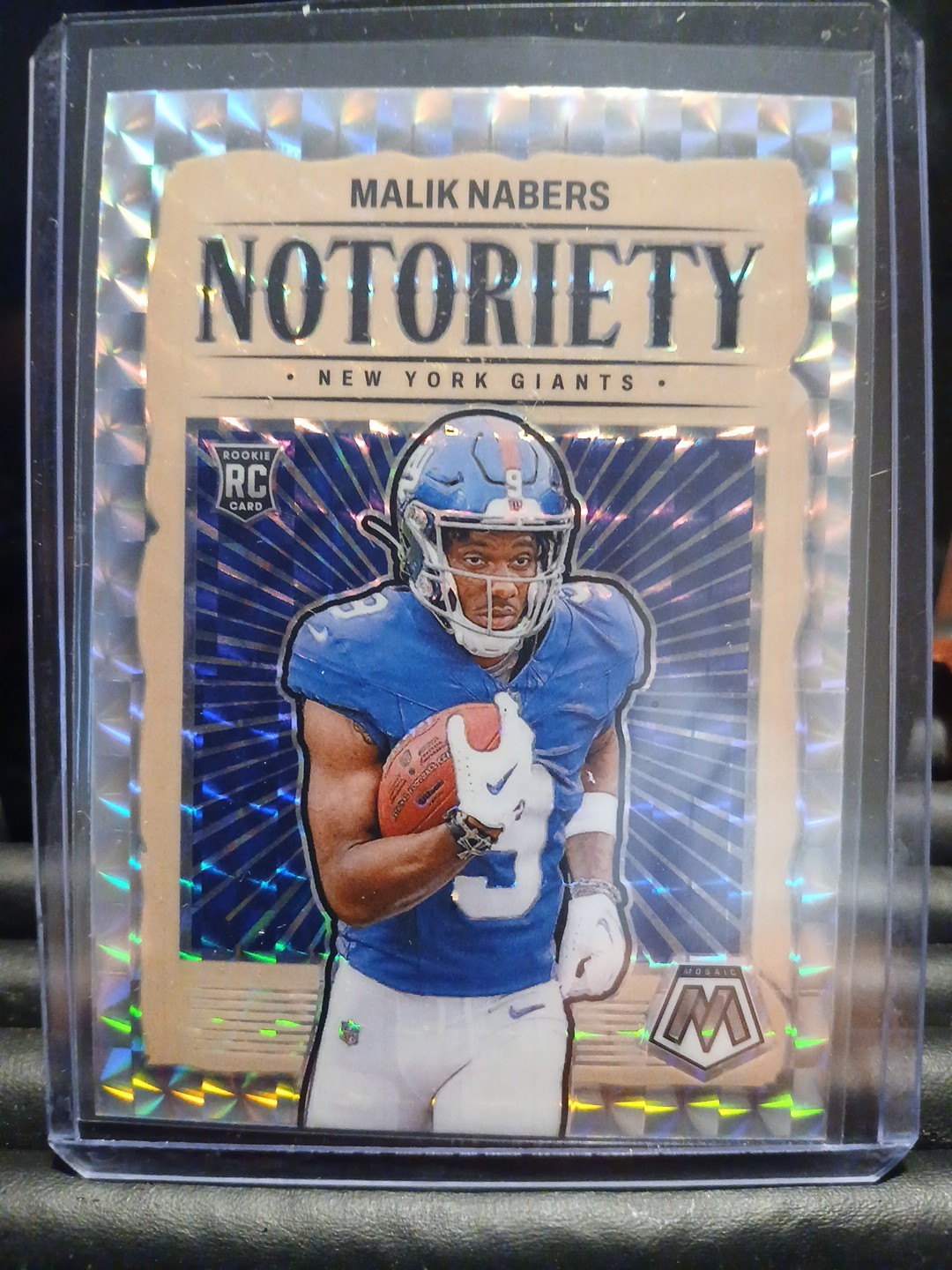 2024 Mosaic MALIK NABERS #23 🏈 SILVER MOSAIC Notoriety RC 🔥 Rookie WR Giants