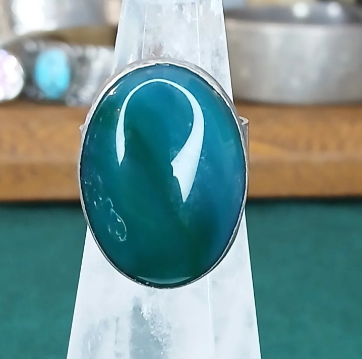 Sterling Agate Ring - image 1