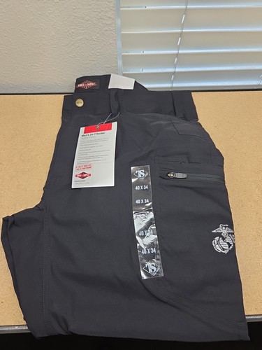 NWT Tru-Spec Mens 24-7 Black Agility Cargo Pants Size 40x34 USMC embroidered (D6