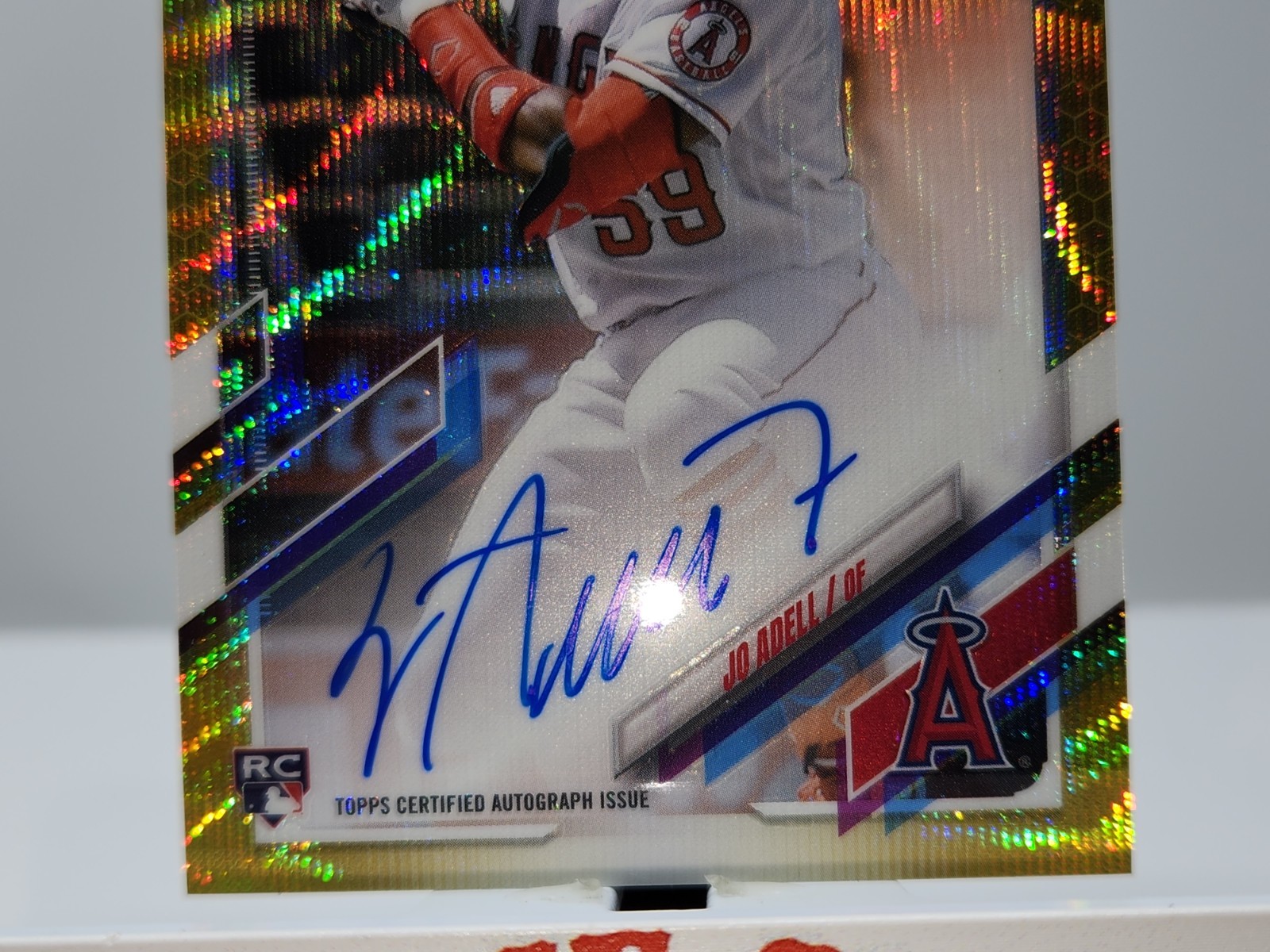 2021 Topps Chrome #RA-JA Jo Adell Auto Gold Wave Refractor #ed /50 RC Rookie sc view 4
