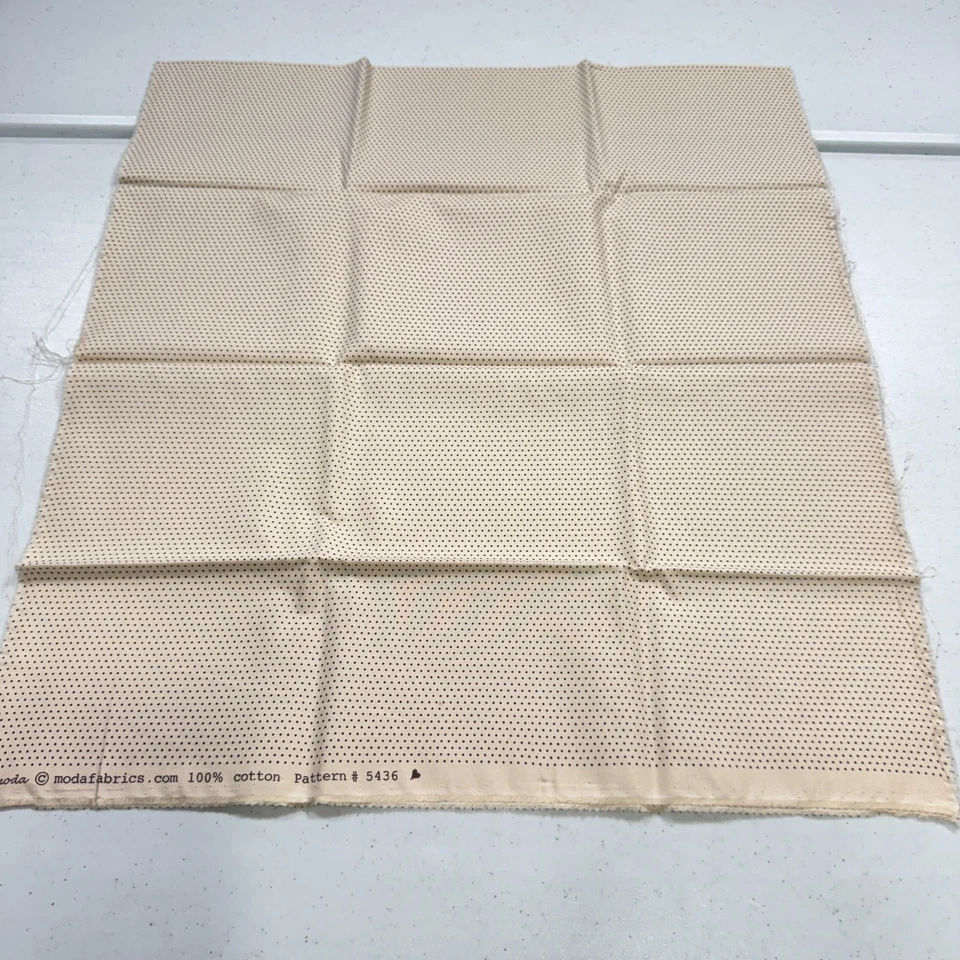 moda quilting fabric cotton beige dots 5436 19x42 - Image 2 of 4