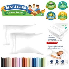 Queen Pillow Cases Set of 2 - Ultra Soft Hotel Quality Pillowcase Covers - Co...