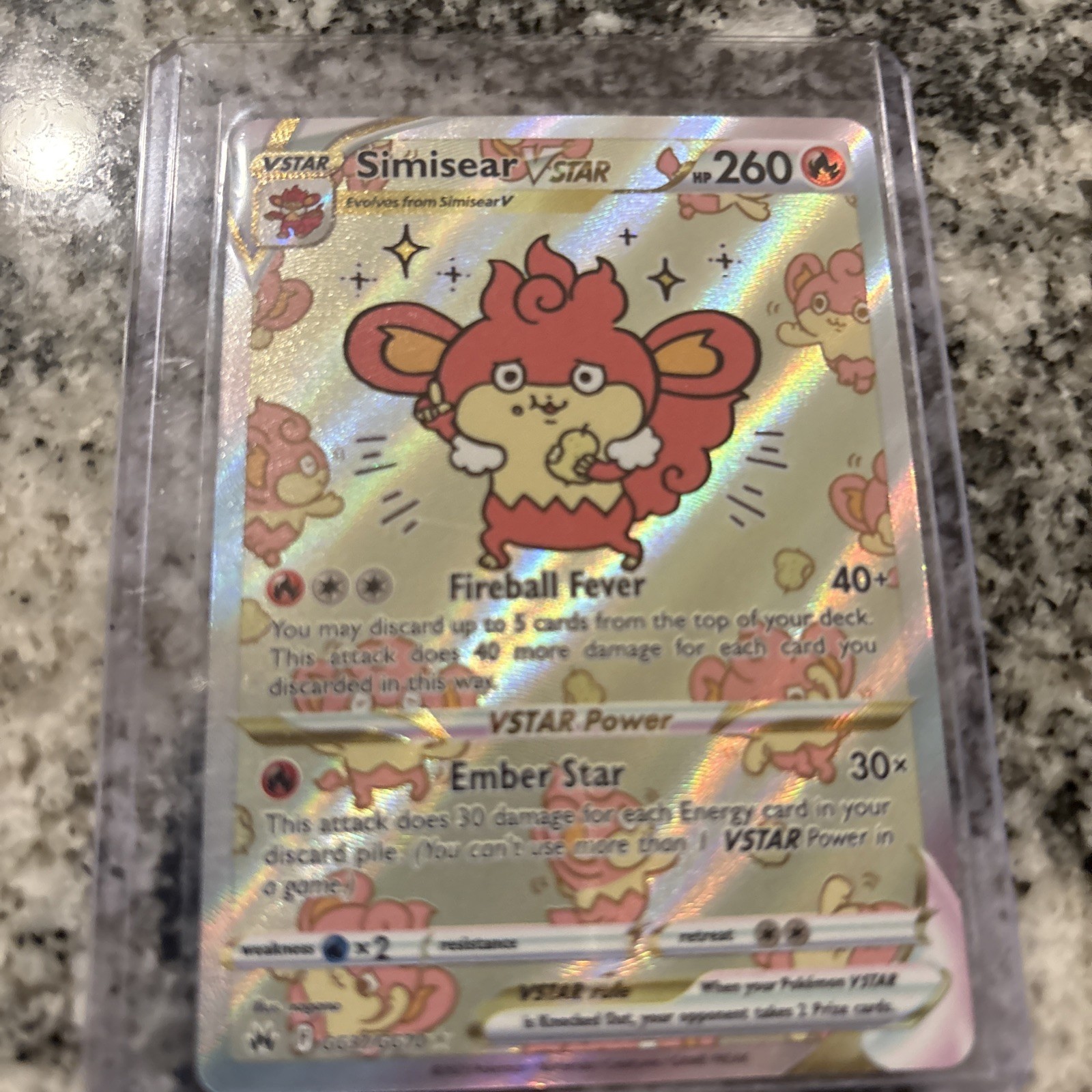 Pokémon TCG Simisear VSTAR Galarian Gallery Crown Zenith Card GG37/GG70 NM