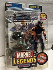 HAWKEYE MARVEL LEGENDS SERIES VII 7 with COMIC BOOK & DISPLAY STAND TOY BIZ