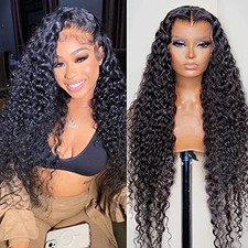 18 Inch Water Wave Lace Front Wig Human Hair 13x6 HD Transparent