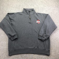 Ohio State Buckeyes Sweatshirt Mens XL Gray NCAA Football J. America 1/4 Zip