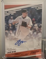 2021 Panini Chronicles Prestige Autographs Logan Webb #PR-LW Red /100 Giants MLB