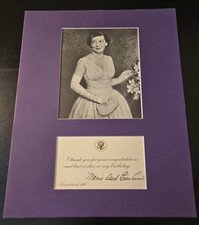 Mamie Doud Eisenhower Authentic 1957 Thank You Note Card Signed w/Photo Display