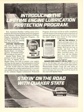 1981 Quaker State Motor Oil Vintage Print Ad - Man cave decor collectible item