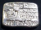 Crown Hand Poured USA Bullion 1 Troy Oz. .999 Silver Art Bar