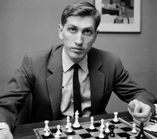 Bobby Fischer Chess Black And White  4x6 Picture Celebrity Print