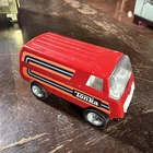 Vntg 1/34 Scale Small 5” Red Tonka Custom Van Pressed Steel Toy Made In USA 80’s