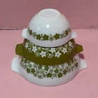 Pyrex Crazy Daisy Spring Blossom Cinderella Mixing Bowl Set 441, 442, 443