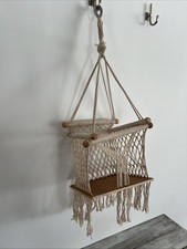Adorable Boho Handmade Organic Cotton Macrame Baby Toddler Swing Chair Natural