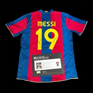 LIONEL MESSI & LAMINE YAMAL Signed Fc Barcelona Home Jersey COA Icons